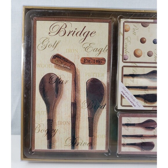 LAUREL LINK Bridge PLAYING CARDS DOUBLE DECK TEE TIME GOLF THEME NEW SEALED - Picture 4 of 16